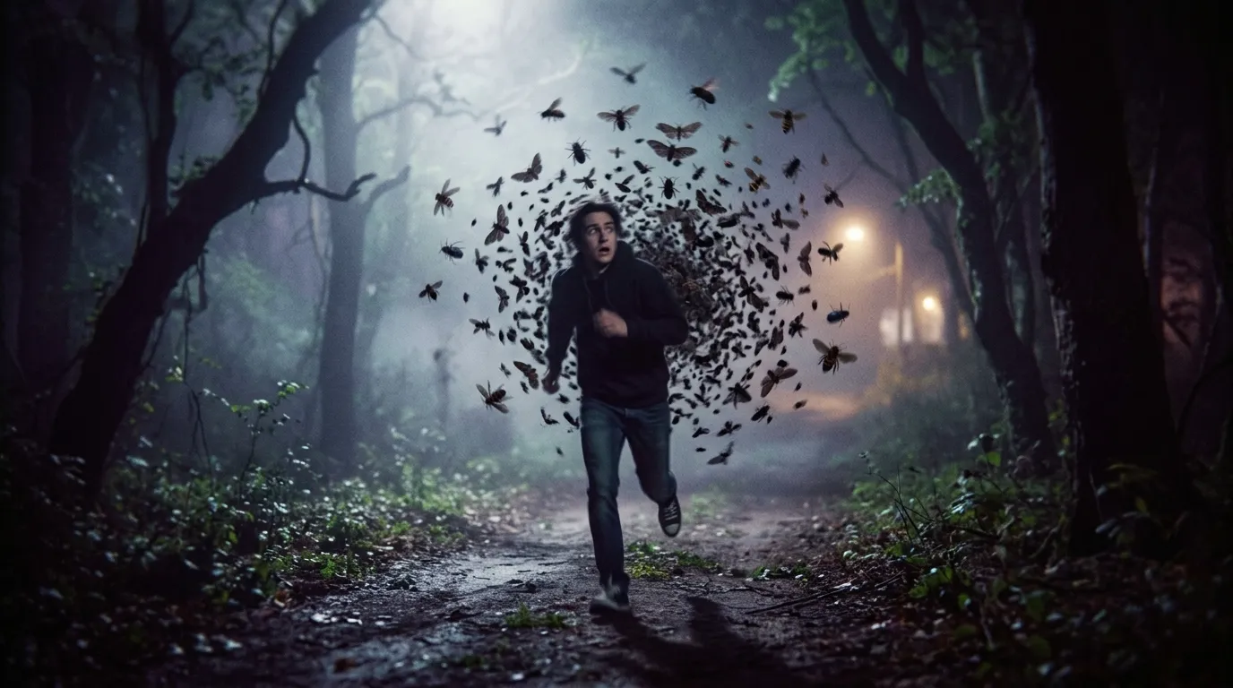 being chased by a swarm of insects in a dream