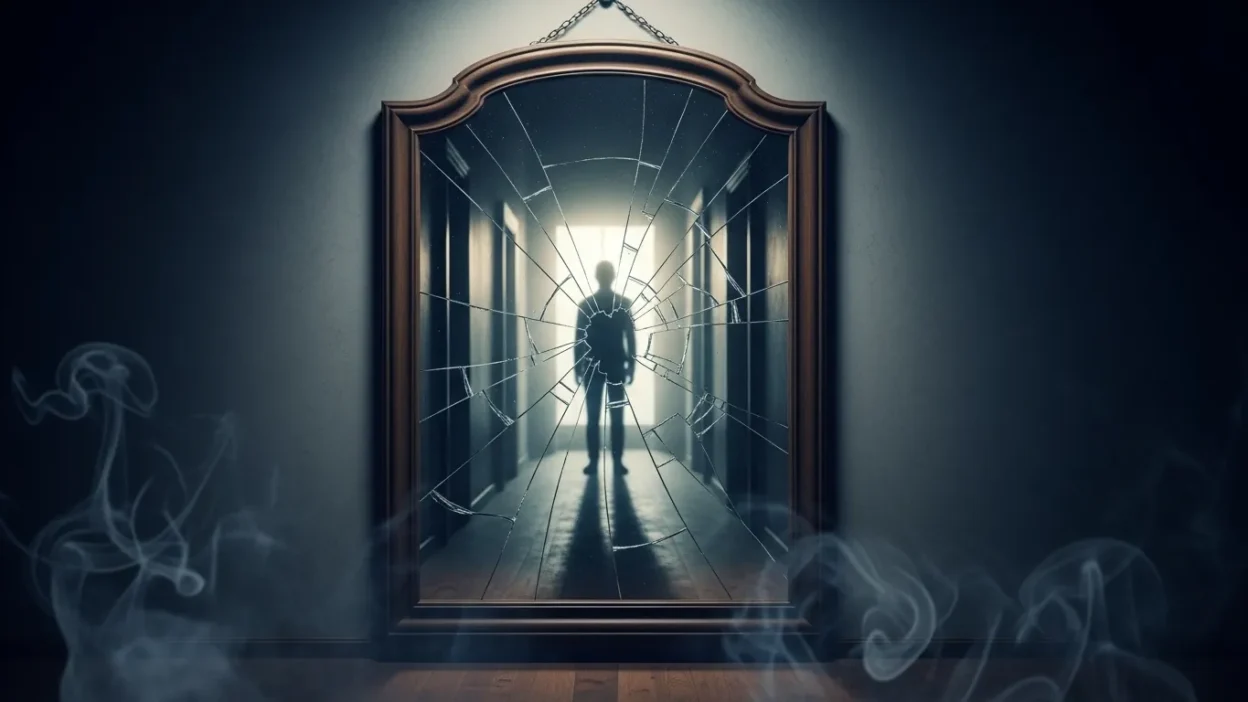 Cracked Mirror in a Dream