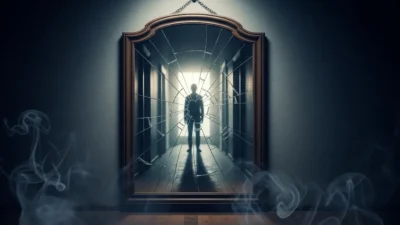 Cracked Mirror in a Dream