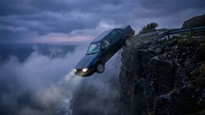 dream of falling off a cliff in a car