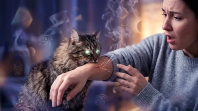 spiritual meaning of cat biting you in a dream