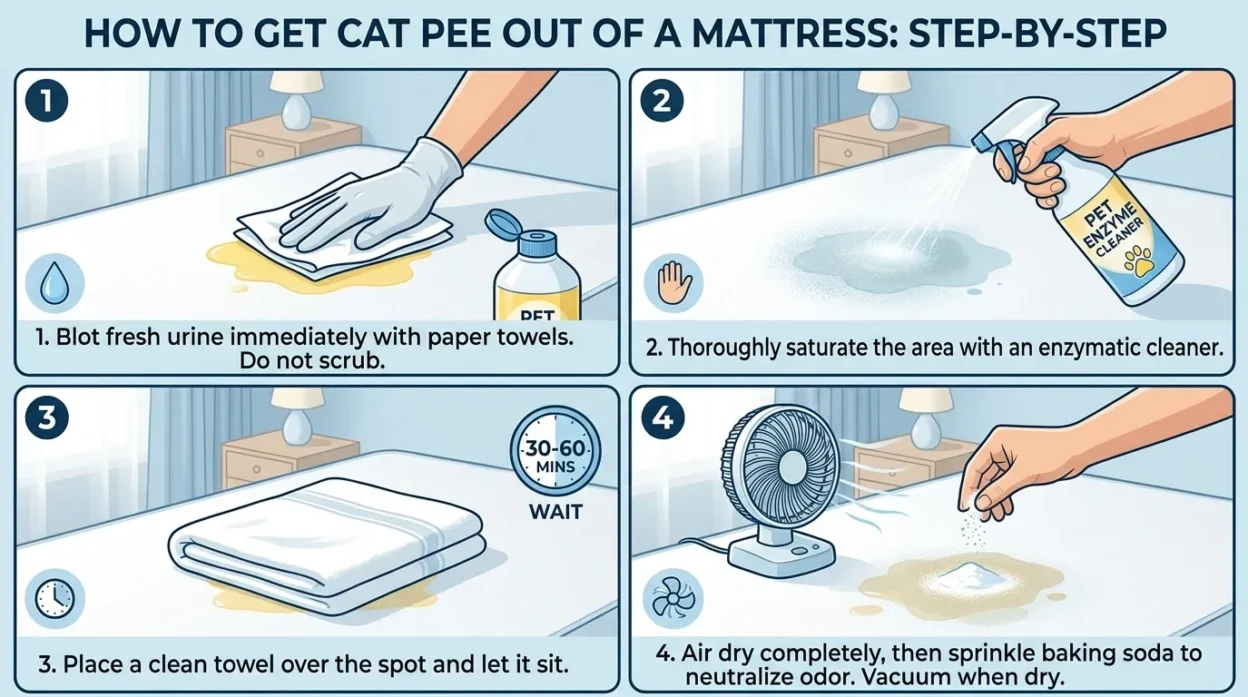 how to get cat pee out of mattress
